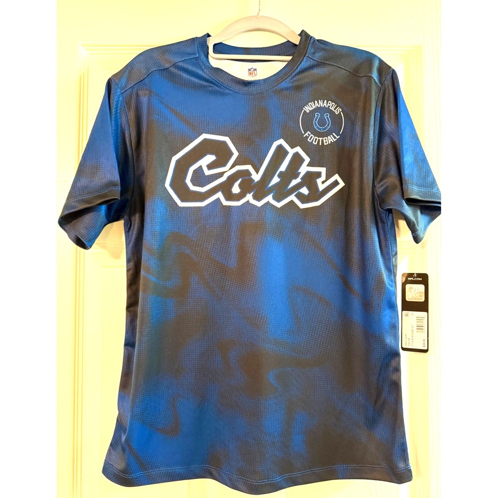 NFL Team Apparel Youth Large Indianapolis Colts SS Dri Fit Short Sleeve Shirt
